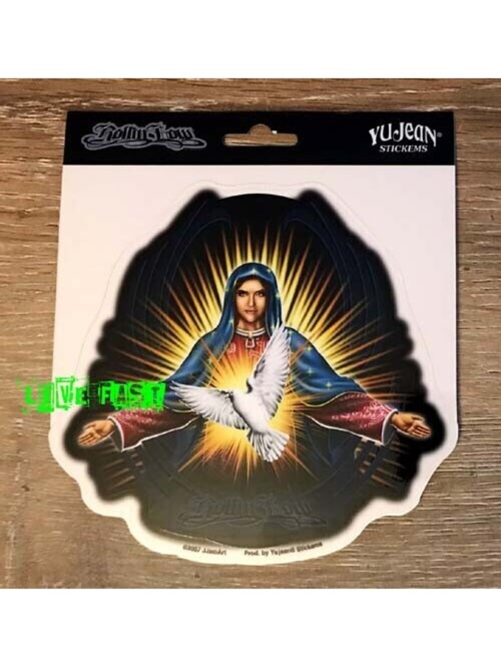 Rollin Low Blessed Virgin And Dove 5"x5" Skateboard Die-Cut Wall Decal STICKER